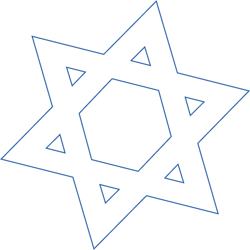 אייקון מגן דוד עם קו מתאר כחול